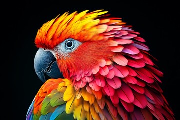 Fototapeta premium Vibrant Parrot Portrait: A Colorful Close-up