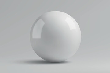 White sphere on a gray gradient background