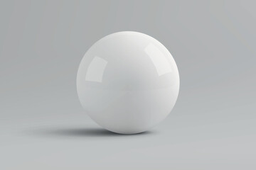 White sphere on a gray gradient background