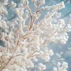 Snow covered tree branches - close up