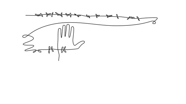 International Human Rights Day Concept. Single line draw design. Full length animation illustration. High quality 4k footage.
