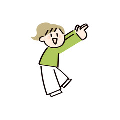 指を差している子供のイラスト