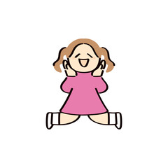 ジャンプして喜ぶ子供のイラスト