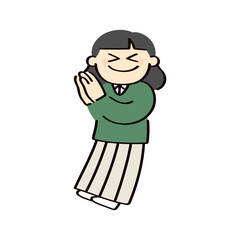 おねだりする女性のイラスト