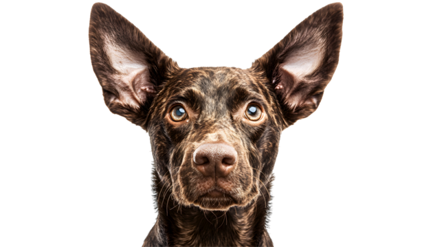 Playful dog portrait studio animal photography white background close-up pet emotions