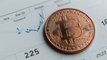 Cryptocurrency on Financial Graph Showing Growth