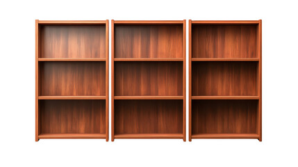 Classic wooden bookcase with three shelves for home library organization