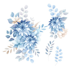 beautiful elegant white blue flower wreath bouquet