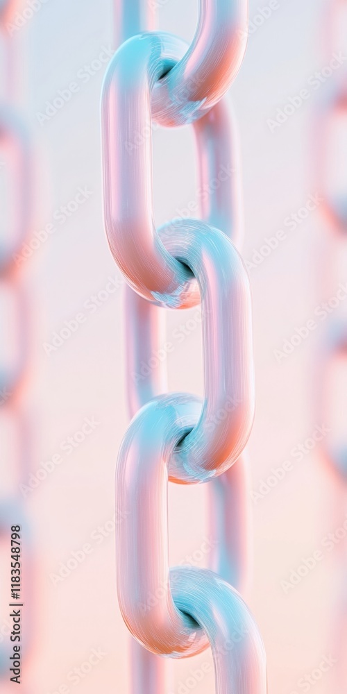 Poster abstract pastel chains geometric flow in surreal digital calm