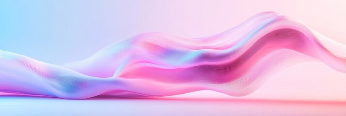 Fototapeta premium Futuristic Pastel Wave Abstract Digital Flow in Soft Geometry and Serene Glow
