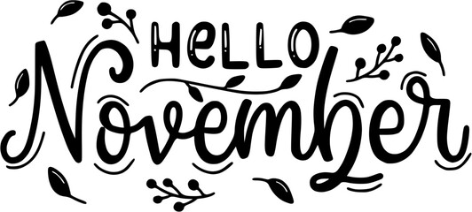 hello month hand lettering