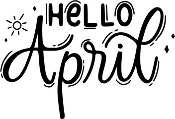hello month hand lettering