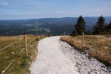 Wanderweg auf dem Großer Arber, Bayerischer Wald, Bayern, Deutschland