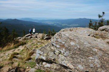 Fototapeta premium Felsen auf dem Großer Arber, Bayerischer Wald, Bayern, Deutschland