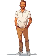 Fototapeta premium background handsome stylish man posing in cool modern fashion standing confidently ai generated