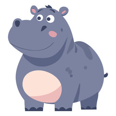Obraz premium Hippos illustration children animal vector