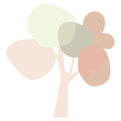 Abstract tree illustration minimalist pastel vector