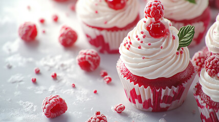 Elegant Raspberry Cupcakes with Buttercream Swirls