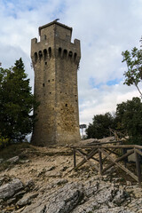 Historic stone tower Montale in San Marino