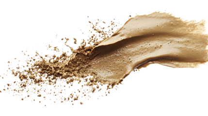 Dynamic splash of brown liquid against white background abstract art studio environment high angle view creative concept