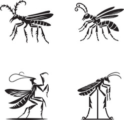 Vector Silhouettes of Various Insects - Detailed and Artistic Designs