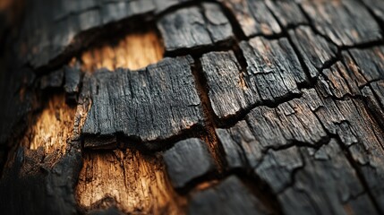 abstract wood background, black brown bark grungy texture