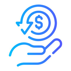 cash back  Line Gradient Icon