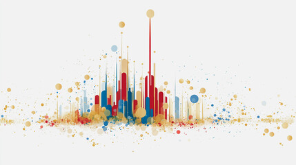 Obraz premium Abstract white background with Colorful charts and graphs with statistics to innovative analyze business potential and forecast future development of companies growth.