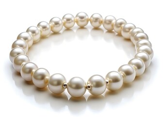 Obraz premium Shiny pearl necklace on white background