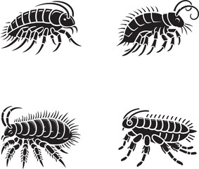Silhouette Illustrations of Various Insects and Arthropods