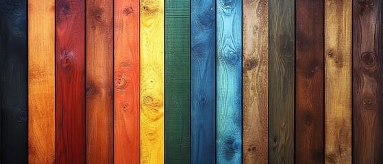 colorful plank wood wall, bright tone color 