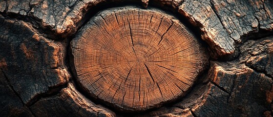 Naklejka premium abstract nature wood cut background with tree rings