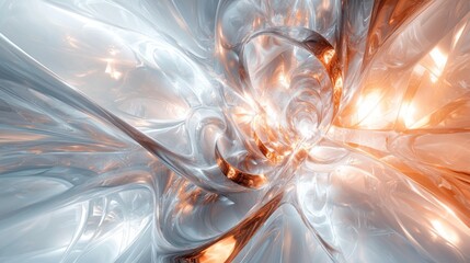 Futuristic metallic energy field on white background for branding