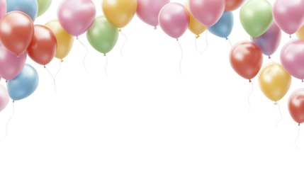 Vibrant celebration, colorful balloons ascend against a mysterious black backdrop