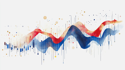 Obraz premium Abstract white background with Colorful charts and graphs with statistics to innovative analyze business potential and forecast future development of companies growth.