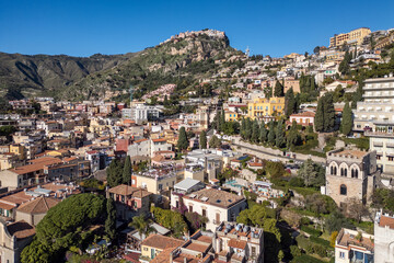 Naklejka premium Aerial view of Taormina in Sicily001