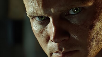 Obraz premium Adult man grieving in cemetery With copyspace for text