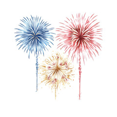 fireworks in the sky isolated