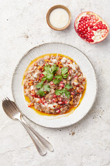 Aubergine and Lentil Bake with Pomegranate