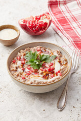 Aubergine and Lentil Bake with Pomegranate
