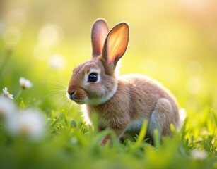 Fototapeta premium easter bunny in grass