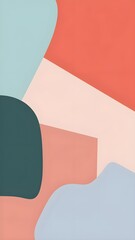 Minimalist Whimsical Color Blocks Wallpaper with Muted Bright Colors