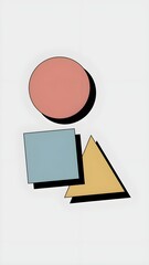 Modern Minimalist Geometric Shapes Wallpaper with Muted Bright Colors