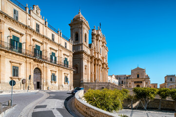 Palazzo Landolina di San Alfano next to the Cathedral of San Nicolo in Noto in Sicily