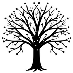 Obraz premium twinkling tree, tree silhouette vector