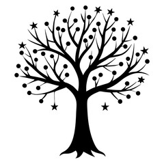 twinkling tree, tree silhouette vector