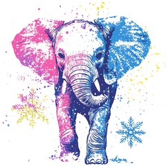 Obraz premium Colorful Elephant Artwork