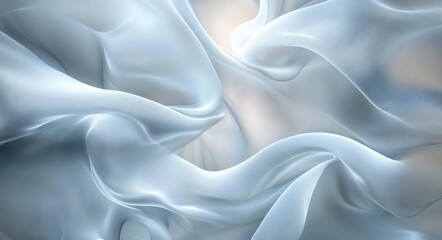 Obraz premium Elegant Silky Grey Smoke Flowing Smoothly in Curly Waves