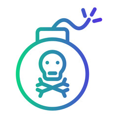 bomb Line Gradient Icon