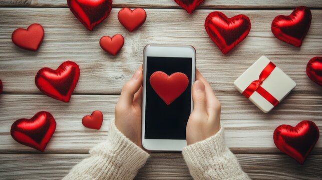 A romantic gesture  a man expresses his affection through heartfelt text messages